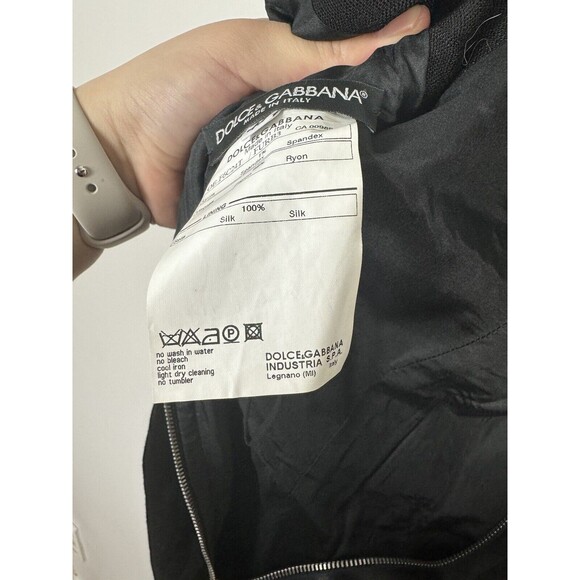 Dolce & Gabbana Black Bodycon Textured Mini Dress Sleeveless Size 40 - Picture 10 of 16